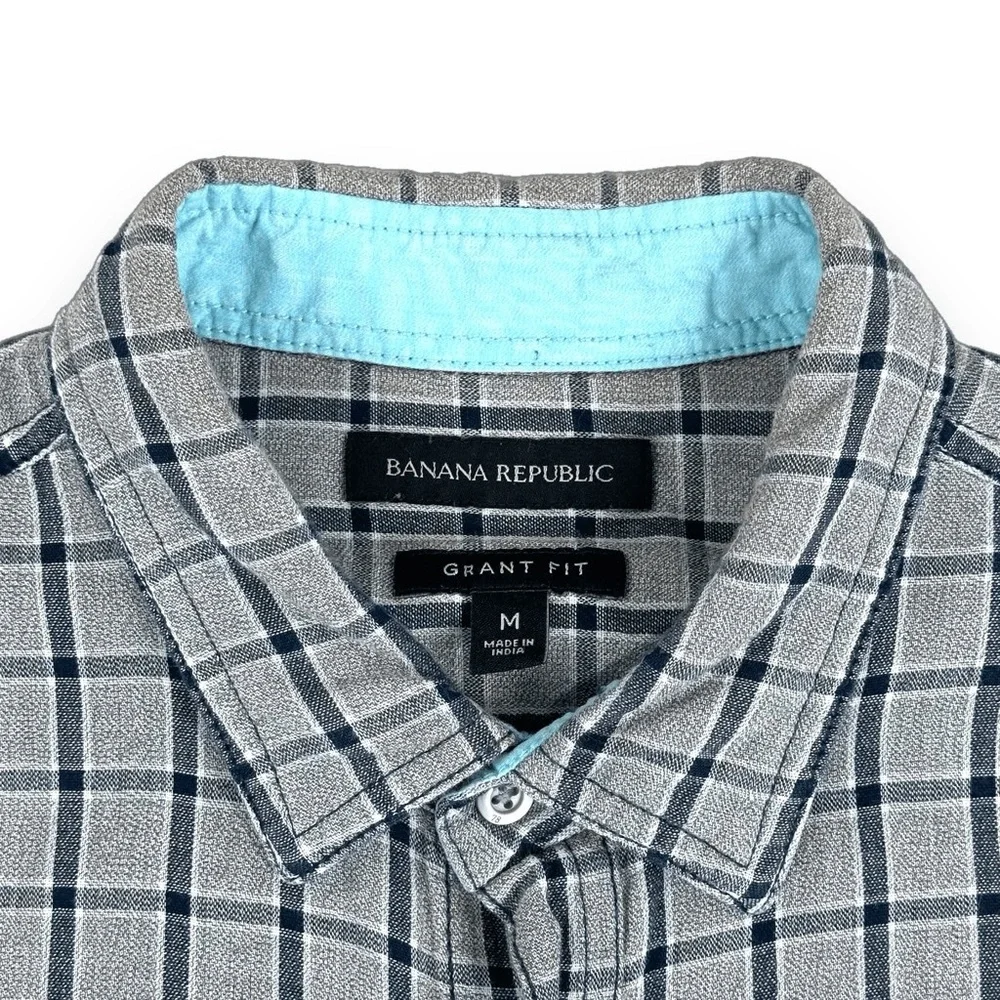 Banana‎ Republic Shirt Mens Size Medium M Great Checked Long Sleeve Button Down